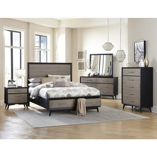 Raku Queen Platform Bed Barnwoood Gray