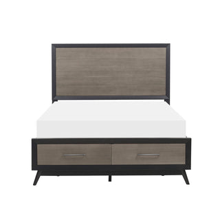 Raku Queen Platform Bed Barnwoood Gray
