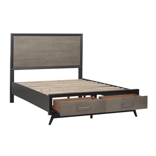Raku Queen Platform Bed Barnwoood Gray