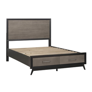 Raku Queen Platform Bed Barnwoood Gray