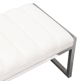 Bardot White Leatherette and Stainless Steel Bench