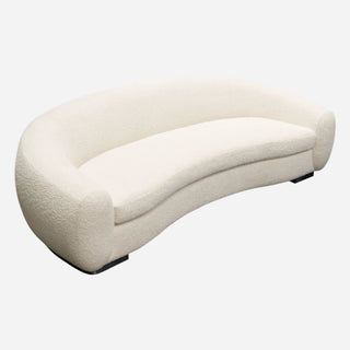 Pascal Sofa in Bone Boucle Textured Fabric w/ Contoured Arms & Back