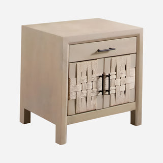 Palm Solid Mango Wood 2-Door, 1-Drawer End Table