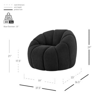 Callista Fabric Swivel Accent Chair