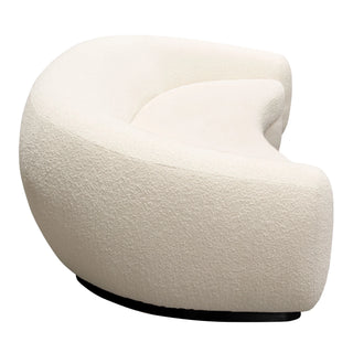 Pascal Sofa in Bone Boucle Textured Fabric w/ Contoured Arms & Back