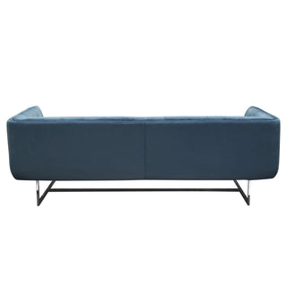 Hollywood Tufted Sofa in Royal Blue Velvet with Metal Leg