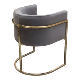 Velvet Pandora Dining Chair with Polished Gold Frame, Grey