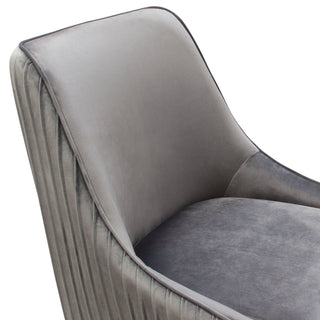 Set of Two Quinn Conference/Dining Chairs Grey Velvet
