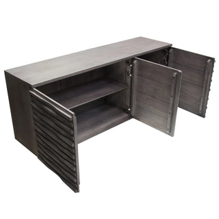Bastille 69" 3-Door Solid Acacia Wood Sideboard in Smoke Grey Finish