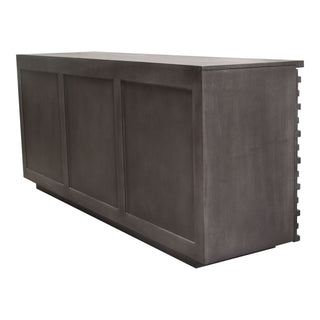 Bastille 69" 3-Door Solid Acacia Wood Sideboard in Smoke Grey Finish