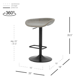 Rogue KD PU Gaslift Swivel Bar Stool
