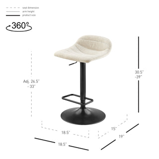 Koa KD Fabric Gaslift Swivel Bar Stool