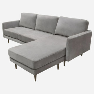 Kelsey Reversible Chaise Sectional in Grey Fabric