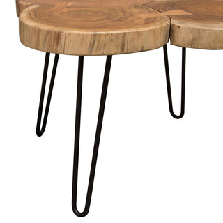 Joss Natural Acacia One of a Kind Live Edge Square Cocktail Table w/ Black Hairpin Legs
