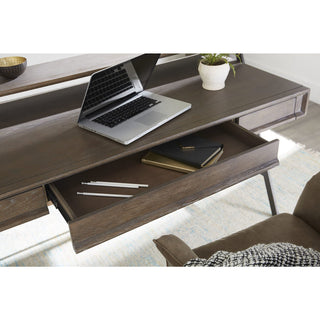 Finch Wood and Metal Secretary Desk in Buckwheat and Antique Bronze