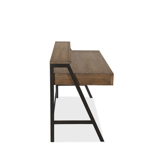 Finch Wood and Metal Secretary Desk in Buckwheat and Antique Bronze