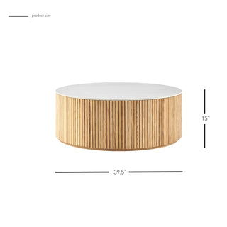 Ingrid Ceramic Top 39.5" Round Coffee Table