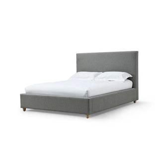 Olivia Upholstered Platform Bed in Pewter