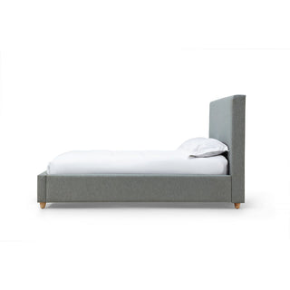 Olivia Upholstered Platform Bed in Pewter