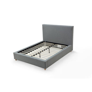 Olivia Upholstered Platform Bed in Pewter