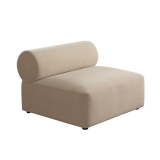 Zia Light Camel & Ivory Performance Velvet Fabric Armless Chair