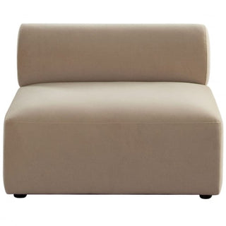 Zia Light Camel & Ivory Performance Velvet Fabric Armless Chair