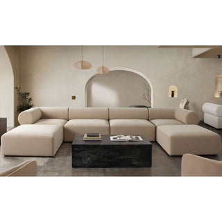 Zia Light Camel & Ivory Performance Velvet Fabric Armless Chair