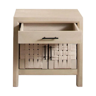 Palm Solid Mango Wood 2-Door, 1-Drawer End Table