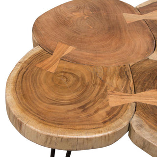 Joss Natural Acacia One of a Kind Live Edge Square Cocktail Table w/ Black Hairpin Legs