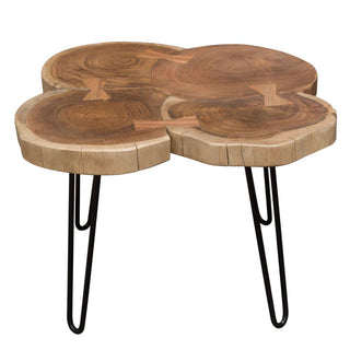 Joss Natural Acacia One of a Kind Live Edge Square Cocktail Table w/ Black Hairpin Legs