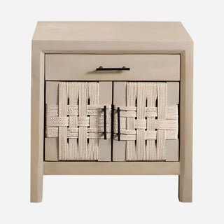 Palm Solid Mango Wood 2-Door, 1-Drawer End Table