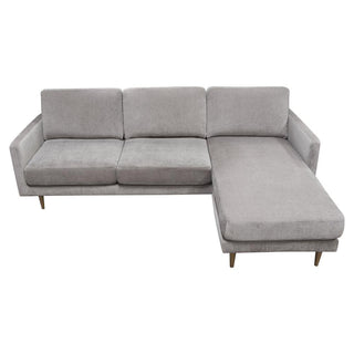 Kelsey Reversible Chaise Sectional in Grey Fabric