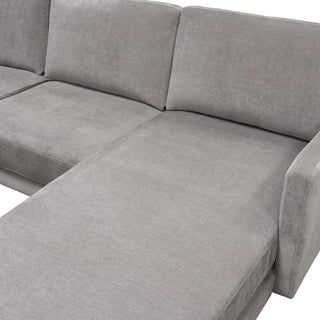 Kelsey Reversible Chaise Sectional in Grey Fabric