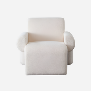 Noa Accent Chair In Ivory Sherpa Fabric