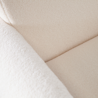 Noa Accent Chair In Ivory Sherpa Fabric