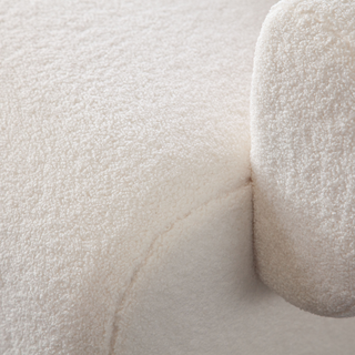 Noa Accent Chair In Ivory Sherpa Fabric