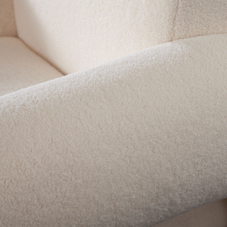 Noa Accent Chair In Ivory Sherpa Fabric