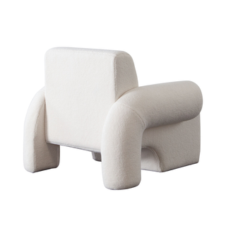 Noa Accent Chair In Ivory Sherpa Fabric
