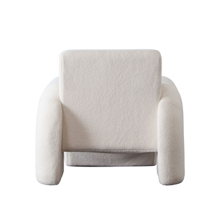 Noa Accent Chair In Ivory Sherpa Fabric