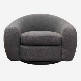 Pascal Swivel Chair In Textured Fabric
