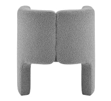 A beige Ariela Fabric Accent Arm Chair with a boucle texture, featuring a sculpted silhouette and sweeping track  back site arms .