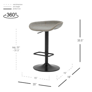 Rogue KD PU Gaslift Swivel Bar Stool