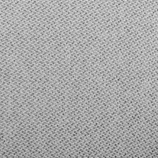 A modern round accent chair with a gray fabric upholstery, featuring a swivel base and a cushioned seat and backrest and fabrics .