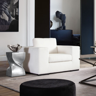 Muse Accent Chair in Mist White Performance Fabric