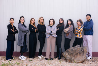 Designers and model white background
