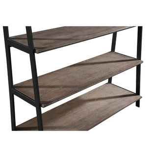 Finch Wood and Metal Etagere Bookcase in Buckwheat and Antique Bronze