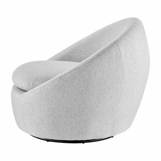 Modern Fabric Swivel Accent Chair with High Back and Round Silhouette