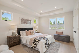Modern bathroom with white vanity, , and cabinets nice looking desing and view