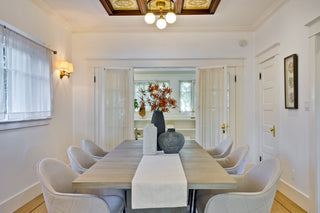 Modern kitchen with a island and orange bar stools