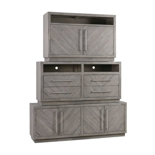 Alexandrda Solid Wood 74 inch Media Console in Rustic Latte